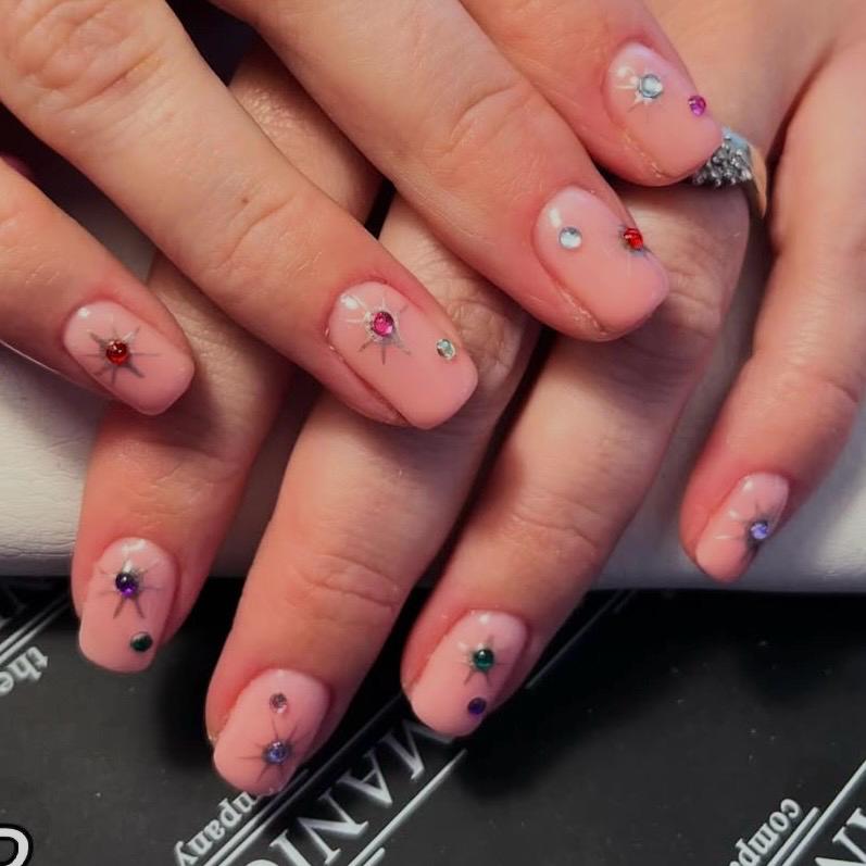Gem and star nail art